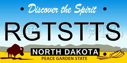 RGTSTTS North Dakota License Plate