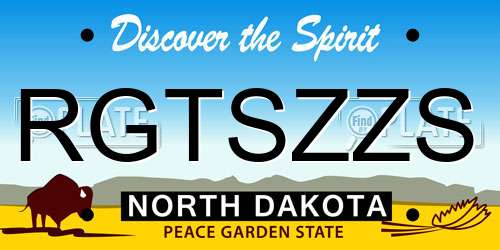RGTSZZS North Dakota License Plate