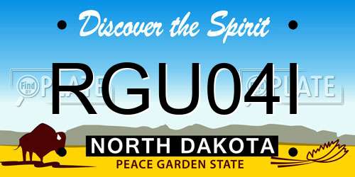 RGU04I North Dakota License Plate