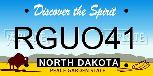 RGUO41 North Dakota License Plate