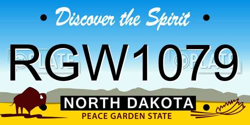 RGW1079 North Dakota License Plate