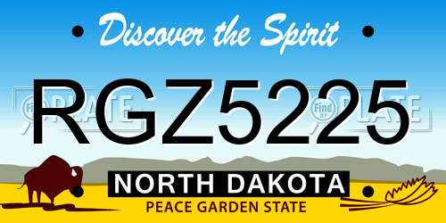RGZ5225 North Dakota License Plate