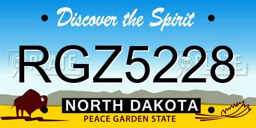 RGZ5228 North Dakota License Plate
