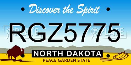 RGZ5775 North Dakota License Plate