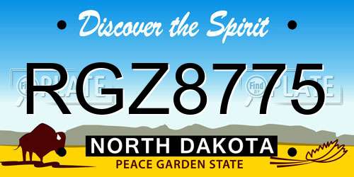 RGZ8775 North Dakota License Plate