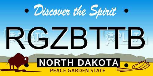 RGZBTTB North Dakota License Plate