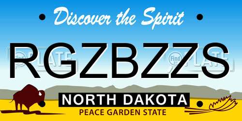 RGZBZZS North Dakota License Plate
