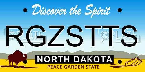 RGZSTTS North Dakota License Plate