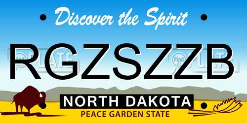 RGZSZZB North Dakota License Plate