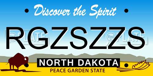 RGZSZZS North Dakota License Plate