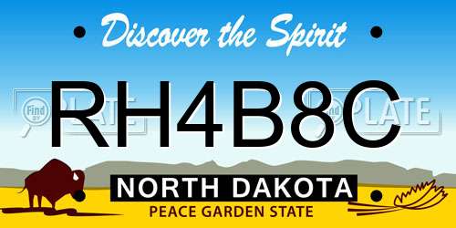RH4B8C North Dakota License Plate