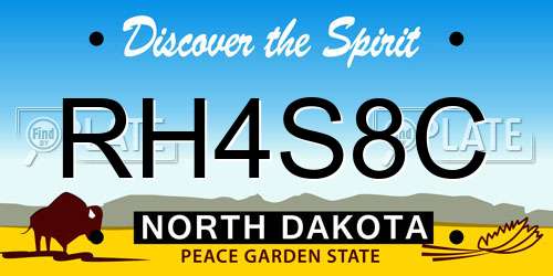 RH4S8C North Dakota License Plate