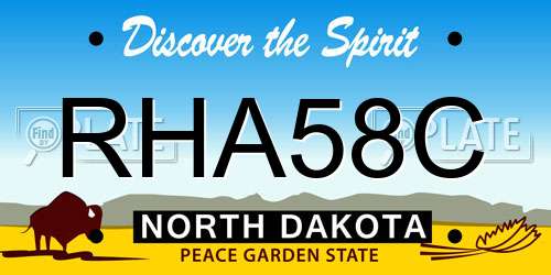 RHA58C North Dakota License Plate