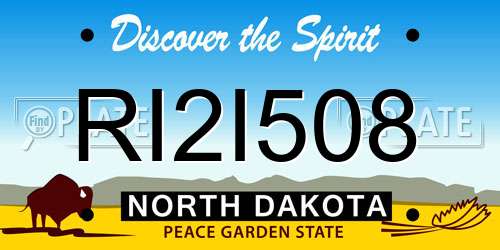 RI2I508 North Dakota License Plate