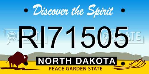 RI71505 North Dakota License Plate