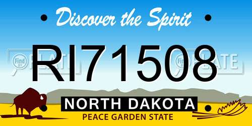 RI71508 North Dakota License Plate