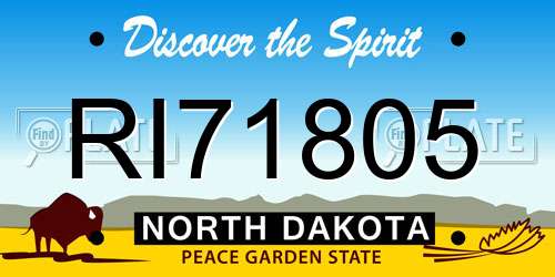 RI71805 North Dakota License Plate