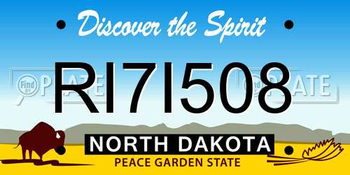 RI7I508 North Dakota License Plate