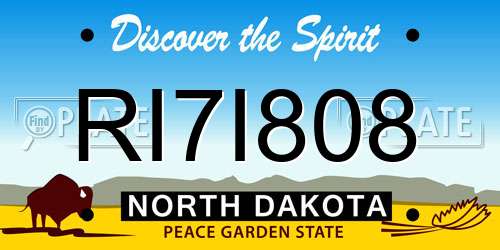 RI7I808 North Dakota License Plate