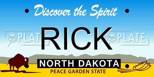 RICK North Dakota License Plate