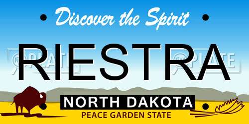 RIESTRA North Dakota License Plate