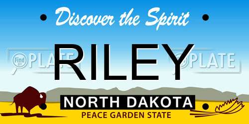 RILEY North Dakota License Plate