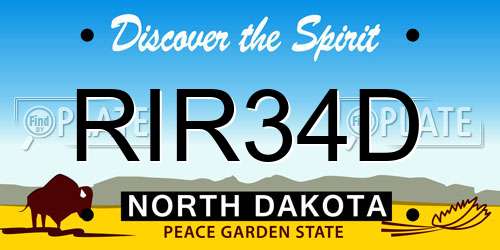 RIR34D North Dakota License Plate