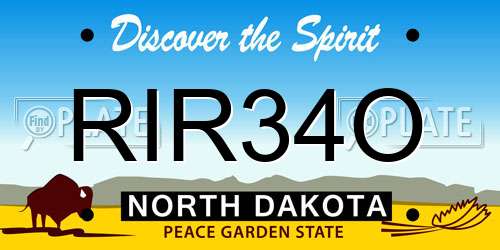 RIR34O North Dakota License Plate