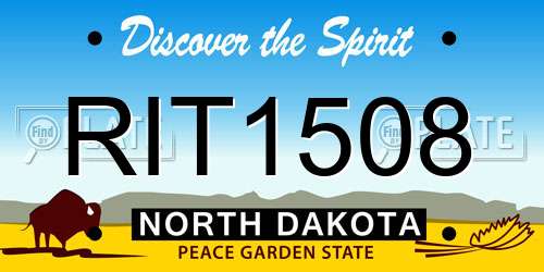 RIT1508 North Dakota License Plate