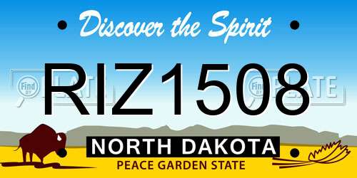 RIZ1508 North Dakota License Plate