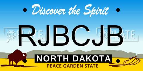 RJBCJB North Dakota License Plate