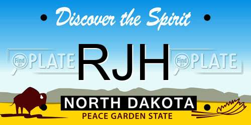 RJH North Dakota License Plate
