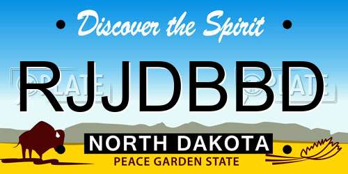 RJJDBBD North Dakota License Plate
