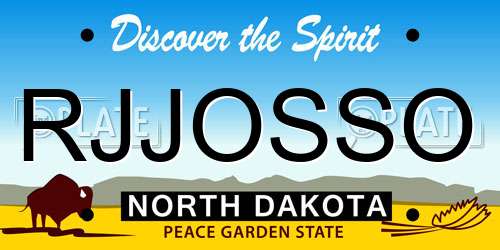 RJJOSSO North Dakota License Plate