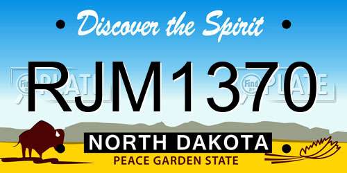 RJM1370 North Dakota License Plate