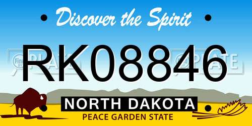 RK08846 North Dakota License Plate