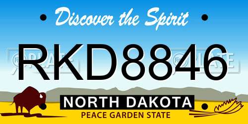 RKD8846 North Dakota License Plate