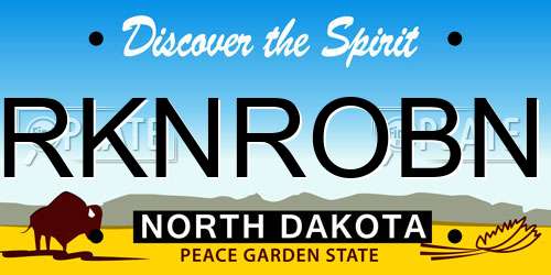 RKNROBN North Dakota License Plate