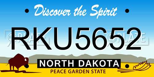RKU5652 North Dakota License Plate