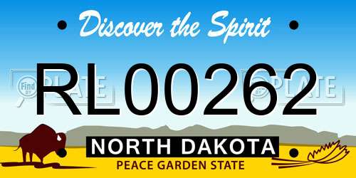 RL00262 North Dakota License Plate