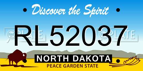 RL52037 North Dakota License Plate
