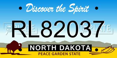 RL82037 North Dakota License Plate