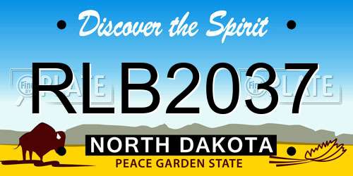 RLB2037 North Dakota License Plate