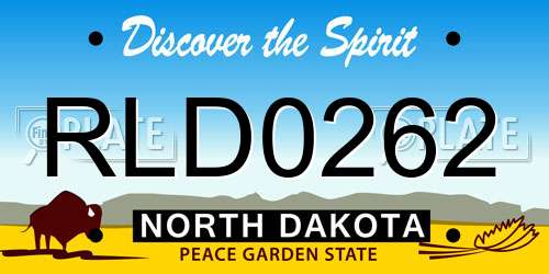 RLD0262 North Dakota License Plate