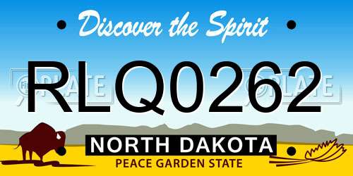RLQ0262 North Dakota License Plate