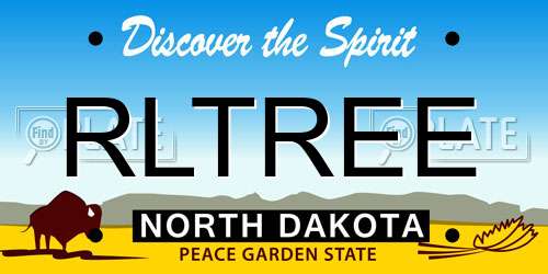 RLTREE North Dakota License Plate