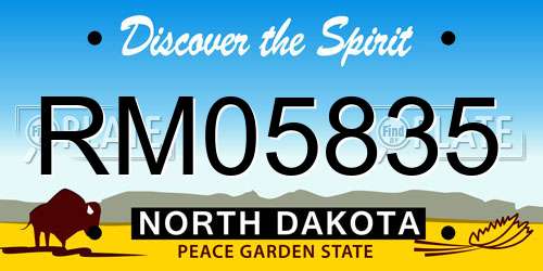 RM05835 North Dakota License Plate