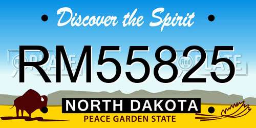 RM55825 North Dakota License Plate