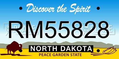 RM55828 North Dakota License Plate