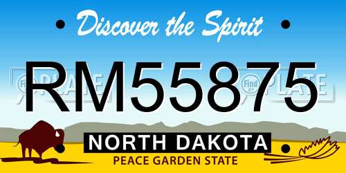 RM55875 North Dakota License Plate